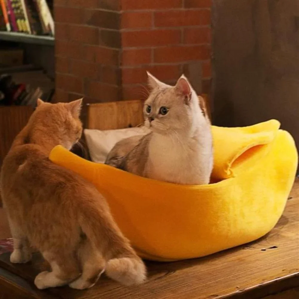 Pet Dog Cat Banana Bed House Pet Boat Dog Cute Cat Snuggle Bed